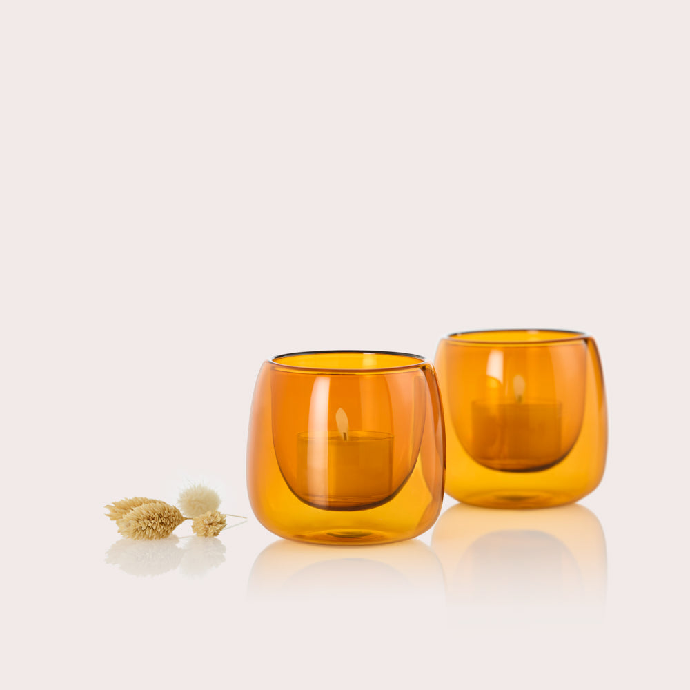 Yuna wind lantern amber glass