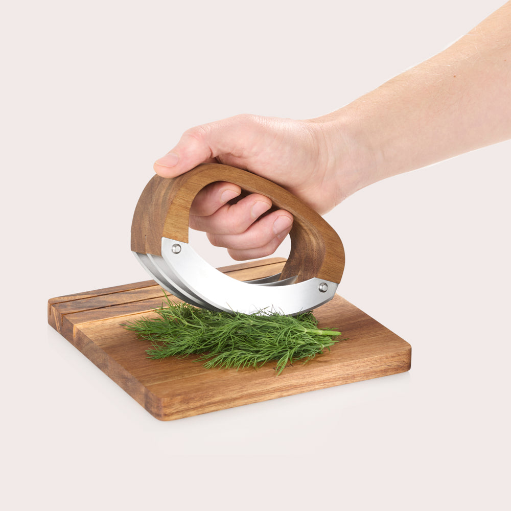 RoccaVerde Wiegemesser mit Schneidbrett